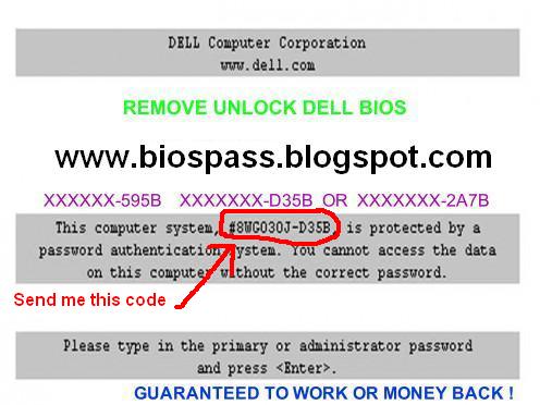 clear unknown bios password dell